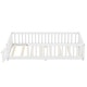 preview thumbnail 7 of 12, White Twin Size Pine Wood Floor Bed with Safety Guardrails and Door for Kids, Boys, Girls, Bedroom