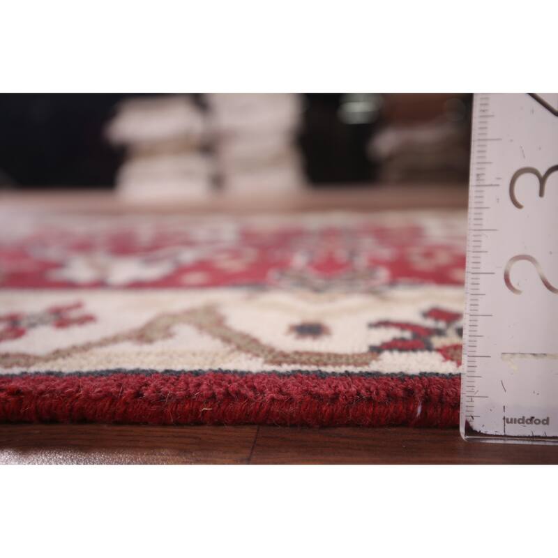 Red Oushak Oriental Runner Rug Handmade Wool Carpet - 2'8"x 7'10"