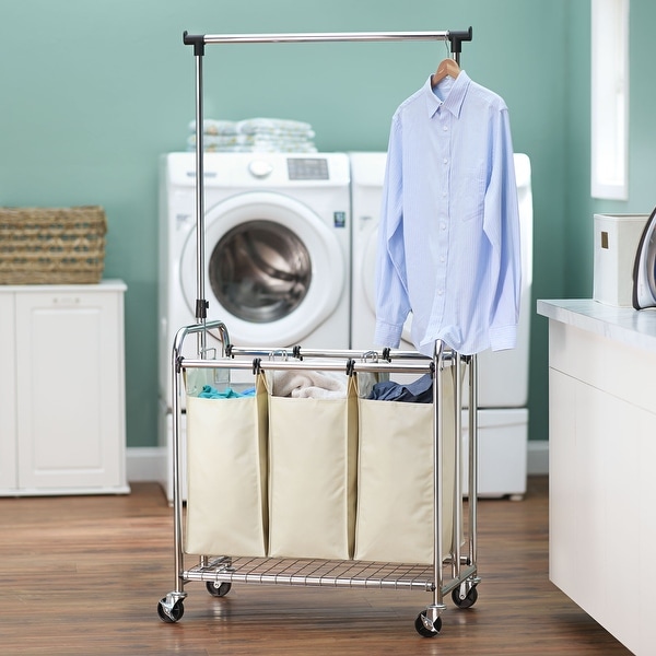 Household essentials laundry center 2025 sorter with hanging rod