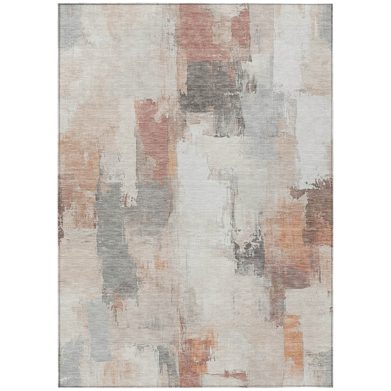 HomeRoots Abstract Transitional Rectangle Outdoor Rug