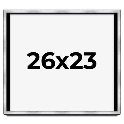 26x23 Shadow Box Frame Silver | 1.375 Inches Deep Real Wood