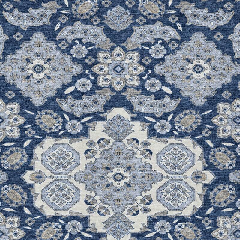 HomeRoots Medallion Traditional Rectangle Outdoor Rug