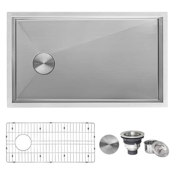 Ruvati 27-inch Slope Bottom Offset Drain Undermount Kitchen ...