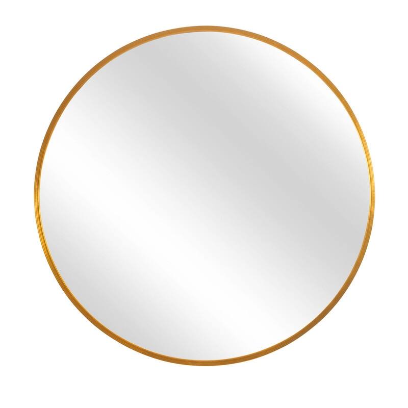 Classic Round Accent Bathroom Mirror Metal Frame Hanging Wall Mounted Circle Mirror for Wall Decor Vanity Entryway Living Room
