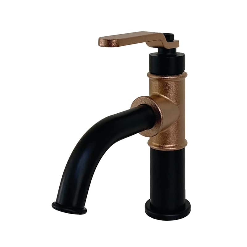 Kingston Brass Whitaker 1.2 GPM Deck Mounted Single Hole Bathroom - Matte Black / Rose Gold