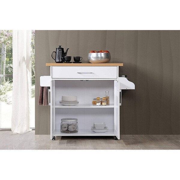 Malaysia Made Wood Kitchen Island Hodedah & Towel Holder - Gray