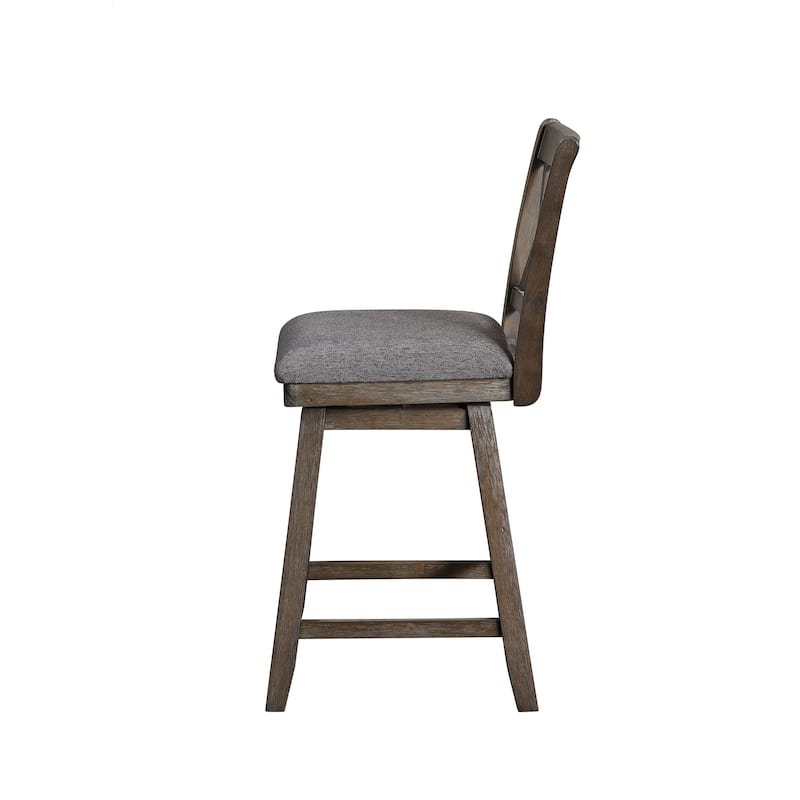 Brookline Wooden Linen Swivel Dining Room Barstool