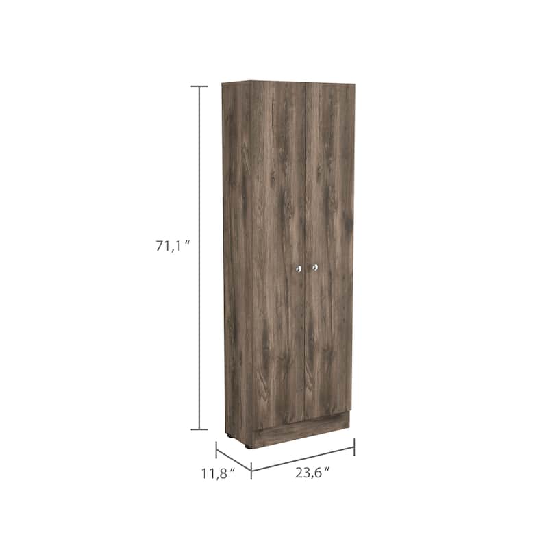 Buxton Rectangle 2-Door Storage Tall Cabinet Carbon
