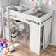 preview thumbnail 2 of 7, Modern Twin Size Wood Loft Bed With Wardrobes And 2-Drawer Desk With Cabinet,Large Storage Space