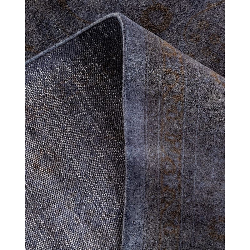 Overton Hand Knotted Wool Vintage Inspired Modern Contemporary Overdyed Purple Area Rug - 8' 1" x 10' 1"