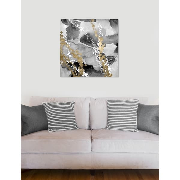 Oliver Gal 'Even More Love SILVER GOLD' Abstract Wall Art Canvas Print -  Black, White - Overstock - 24123206