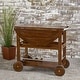 preview thumbnail 4 of 8, Cynthia Farmhouse Cottage Acacia Wood Bar Cart with Drop Leaf by Christopher Knight Home