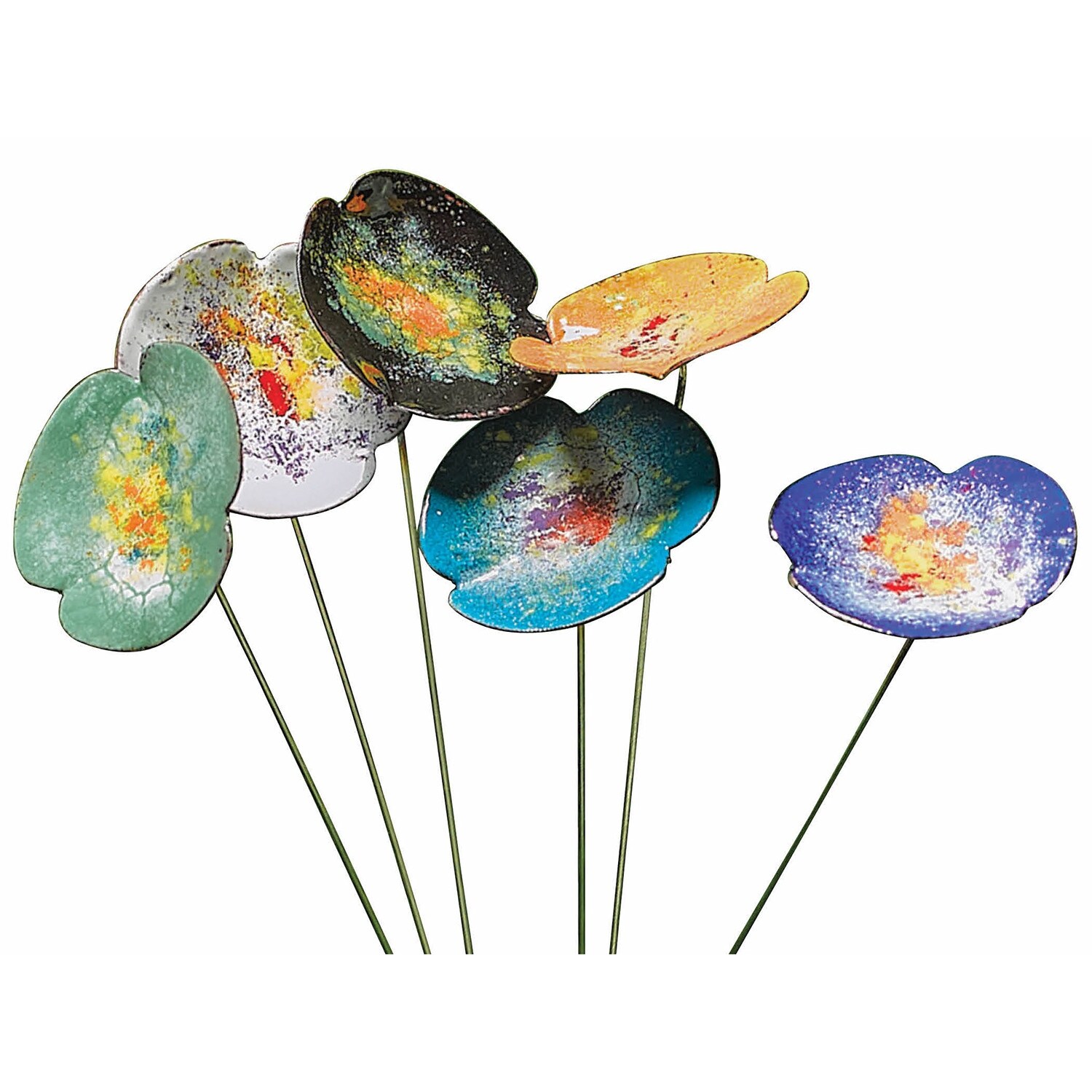 Shop Art Artifact Copper Enamel Flowers Indoor Outdoor Metal