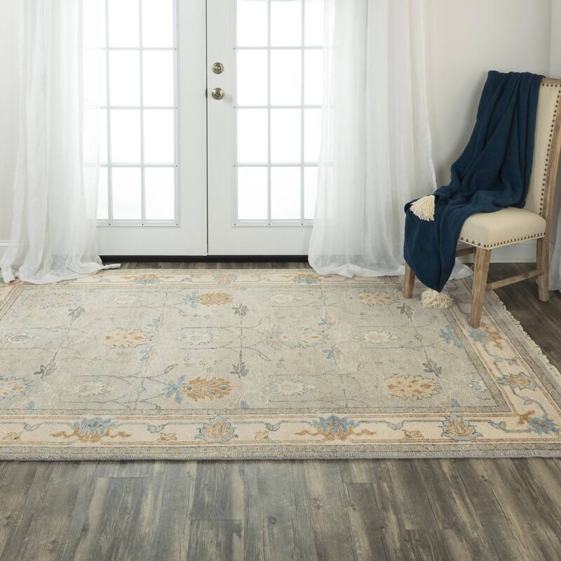 Alora Decor Abby Neutral Classical Hand-knotted Wool Area Rug - 10' x 14'