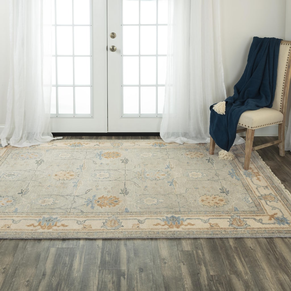 Alora Decor Abby Neutral Classical Hand-knotted Wool Area Rug