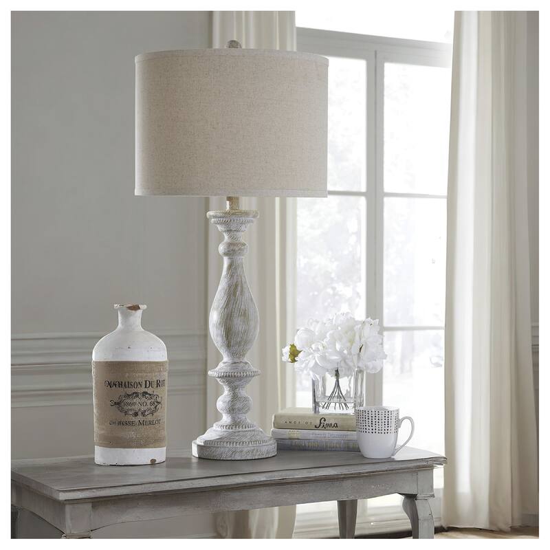 Bernadate Whitewash 33 Inch Table Lamps - Set of 2