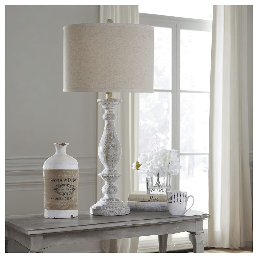 Bernadate Whitewash 33 Inch Table Lamps - Set of 2