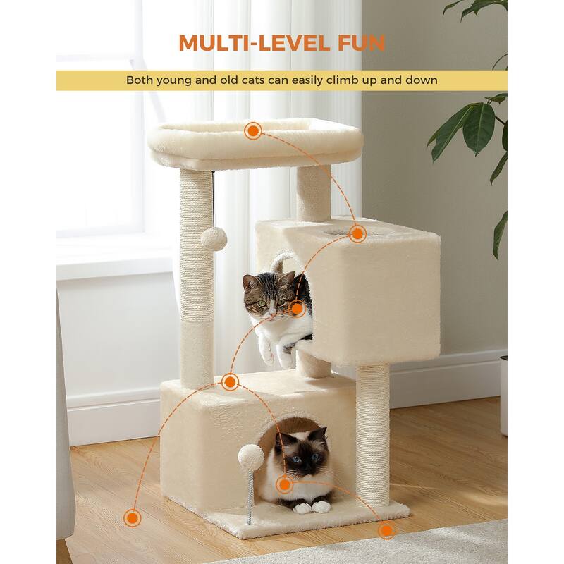 31.5" Cat Tree Cat Tower with Dual Large Condos