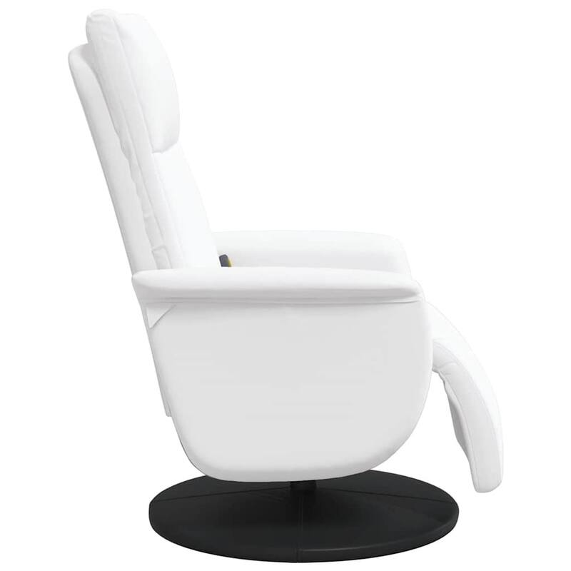 vidaXL Massage Recliner Chair with Footrest White Faux Leather