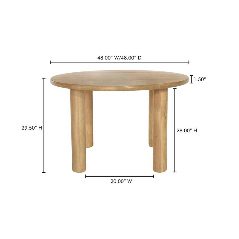 NADAAL STUDIOS Fable, Round Dining Table, Seats 4 - 48"W x48"D x29.5"H