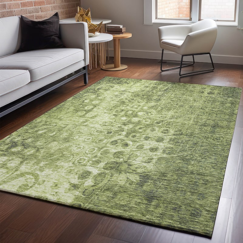 Premium Washable Super Soft Modern Impressions Mayfield Rug - Olive - 9' x 12' - Rectangle
