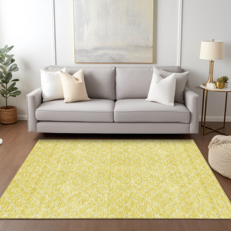 Machine Washable Indoor/ Outdoor Chantille Modern Geo Rug