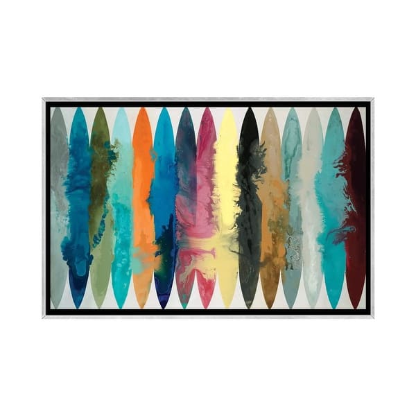 slide 2 of 15, iCanvas "Waves Of Color" by Randy Hibberd Framed Silver - 26x40