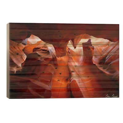 Sun Shining Through Canyon VII Print On Wood by David Drost - Multi-Color