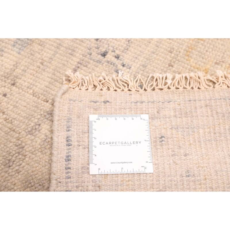 ECARPETGALLERY Hand-knotted Modern Oushak Light Grey Wool Rug - 4'1 x 5'9