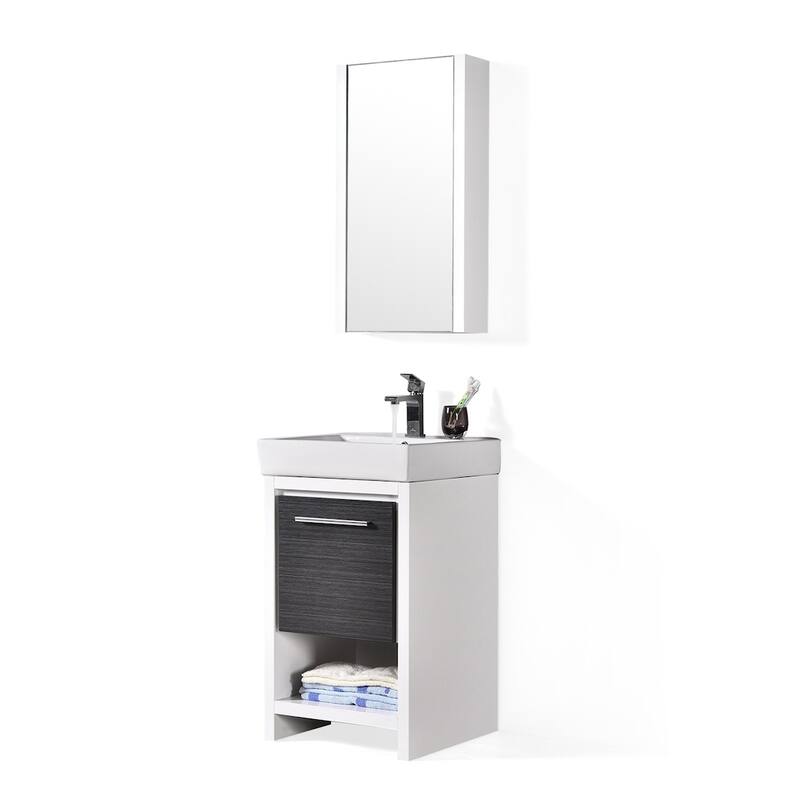 Solid Wood Bathroom Vanity with Mirror Medicine Cabinet