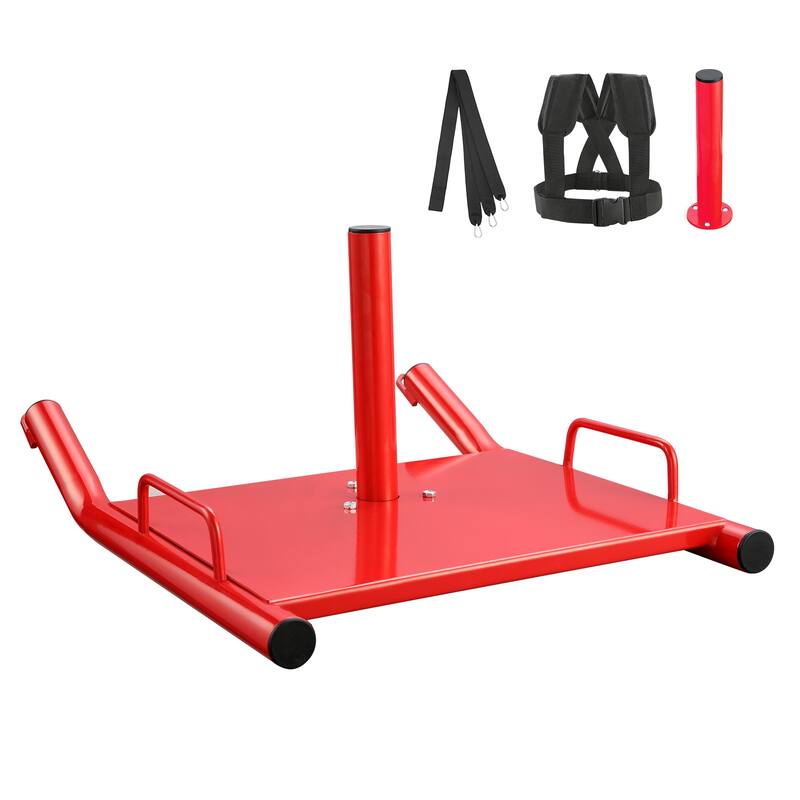VEVOR Weight Training Pull Push Sled, Fitness Strength Speed Training Sled for Athletic Exercise and Speed Improvement - 2"+pull - Red