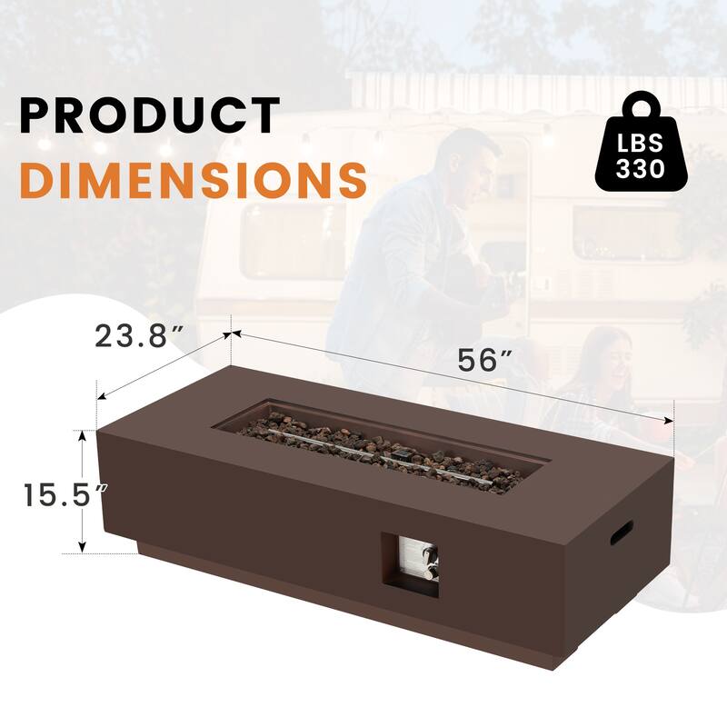 50,000 BTU 30" Outdoor White Round Propane Fire Pit Table and Set