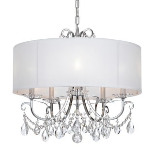 Othello 5 Light Clear Crystal Polished Chrome Chandelier - 24'' W x 21'' H