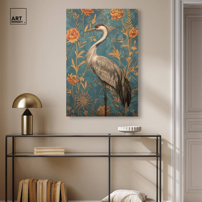 Graceful Grus Gaze Canvas by Art Remedy, Gallery Wrapped