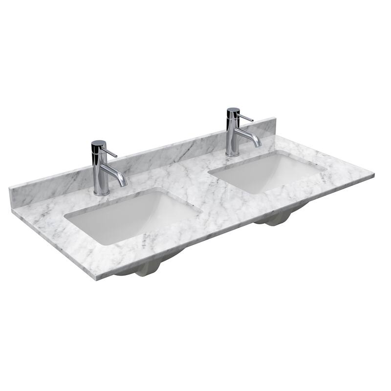 Avery 48-Inch Double Vanity Set with Square Sinks, 46-Inch Mirror
