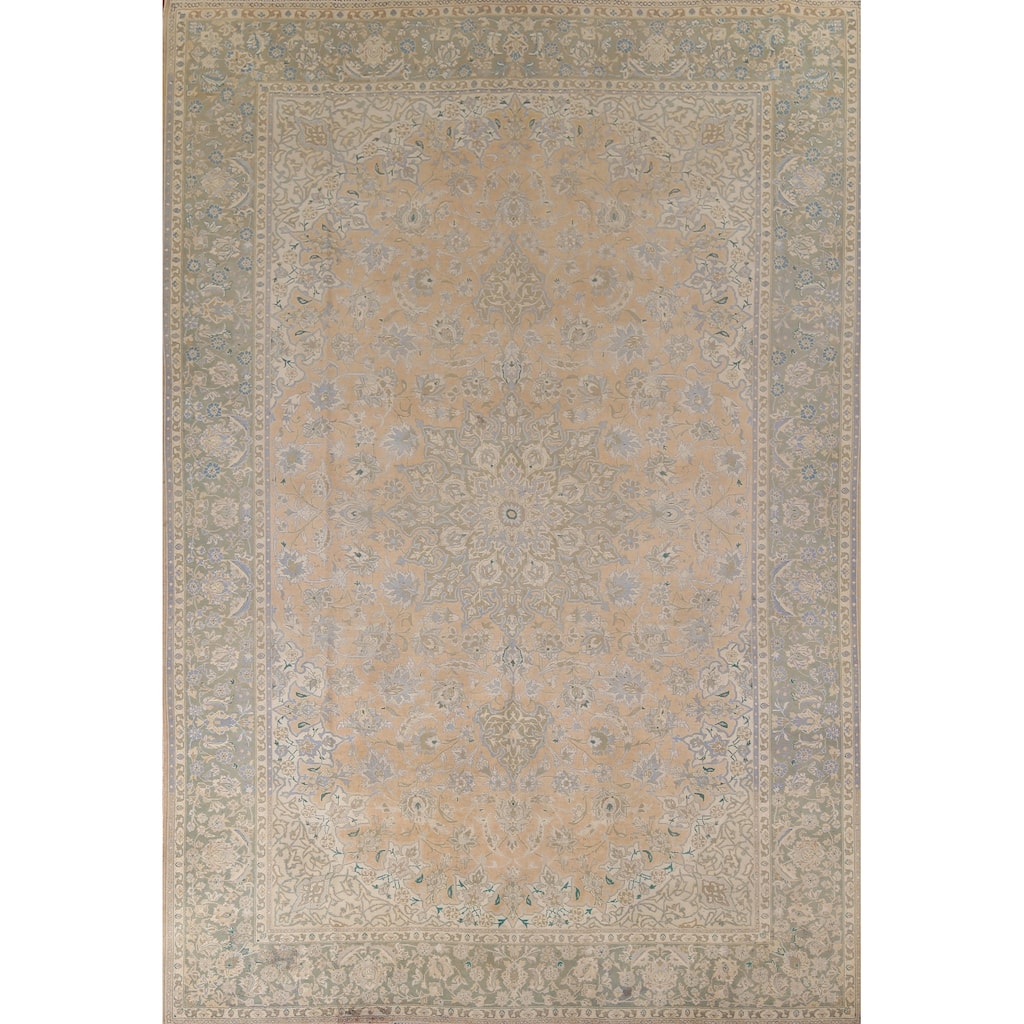 Muted Najafabad Vintage Persian Area Rug Hand-Knotted Wool Carpet - 9'10" x 12'8"