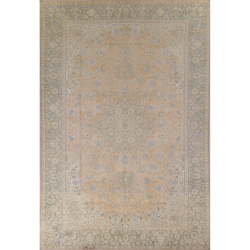 Muted Najafabad Vintage Persian Area Rug Hand-Knotted Wool Carpet - 9'10" x 12'8"