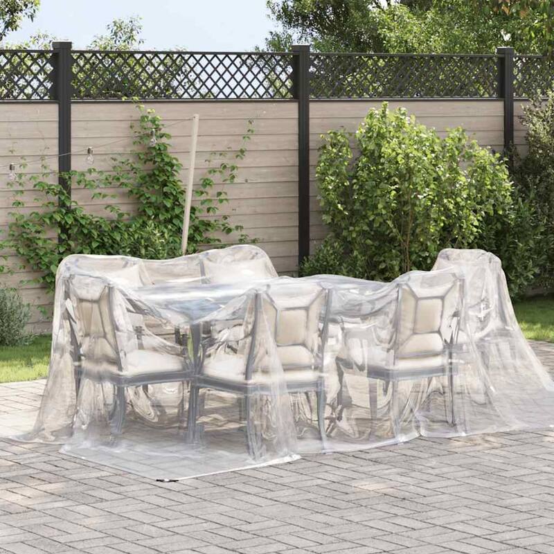 vidaXL Clear Tarpaulin with Eyelets 9.8x9.8/13.1/19.7/26.2' Polyethylene - Transparent