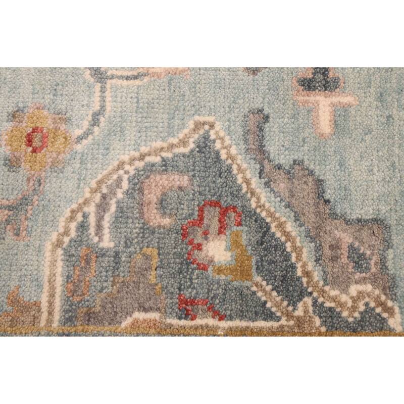 ECARPETGALLERY Hand-knotted Modern Oushak Light Blue Wool Rug - 8'9 x 11'10