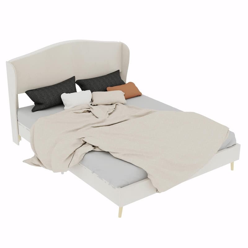 Upholstered Platform Bed with Tufted Headboard, Sturdy Noise-Free Design, Modern Bedroom Bed Frame