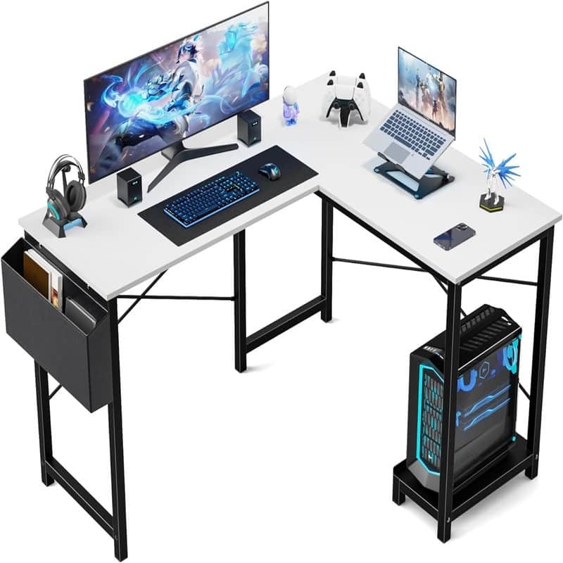 L Shaped Computer Desk - White