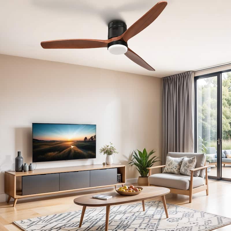Moasis 52 Inch Low Profile Smart Ceiling Fan with Light and Remote
