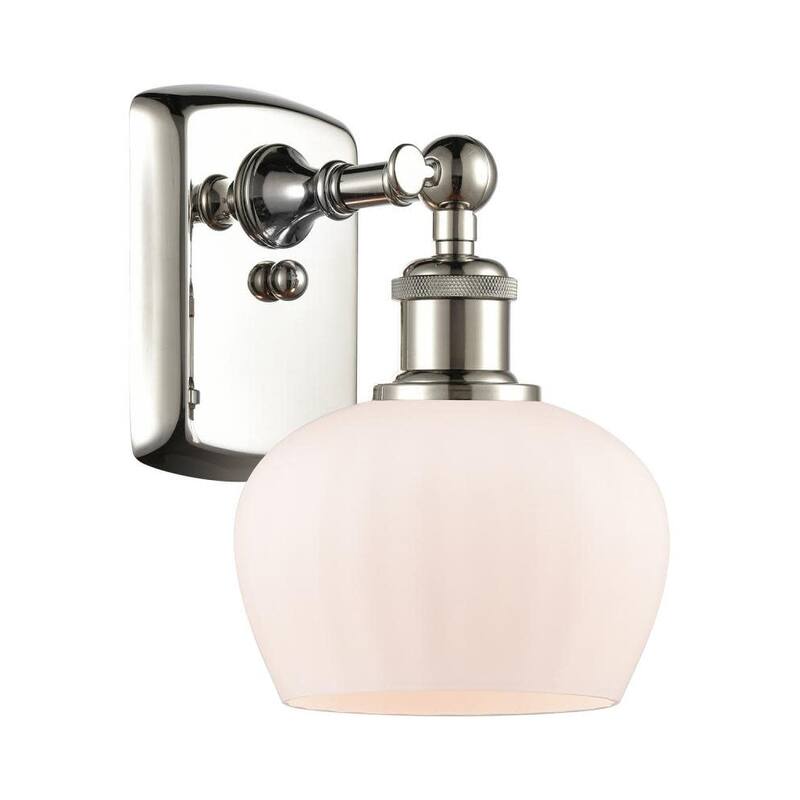 Innovations Lighting Fenton 11" Tall Bathroom Sconce - Polished Nickel / Matte White