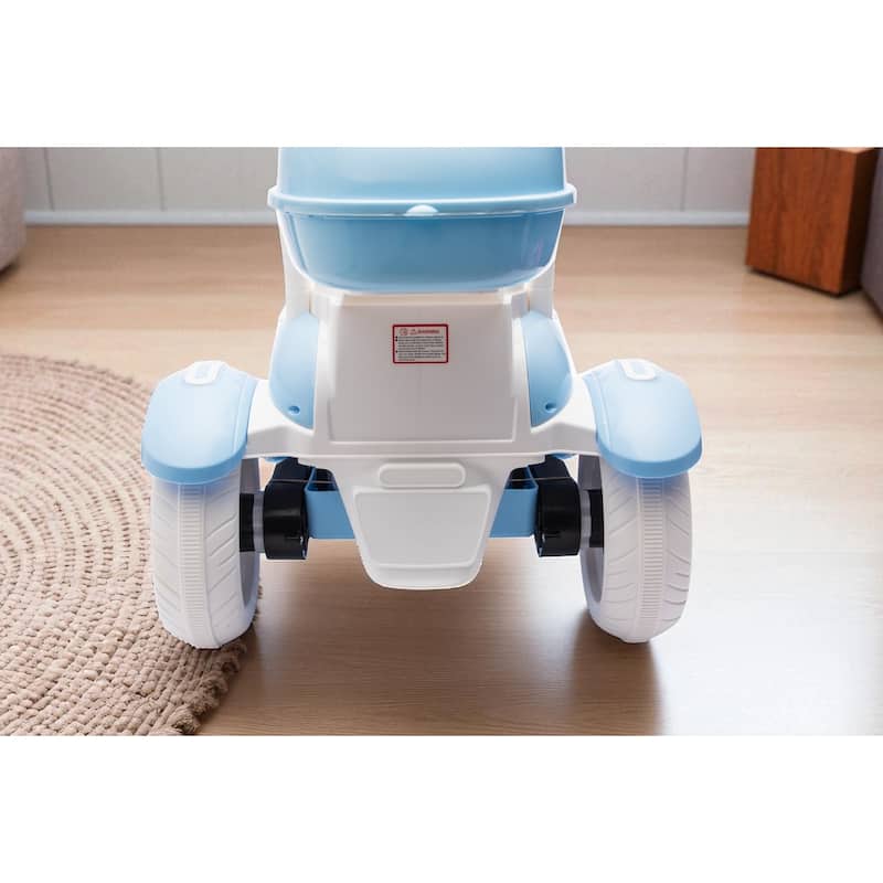 12V Two-Seater Kids Ride On Electric Motorcycle with Dual Motors, LED Headlight, Music, USB & Storage Trunk