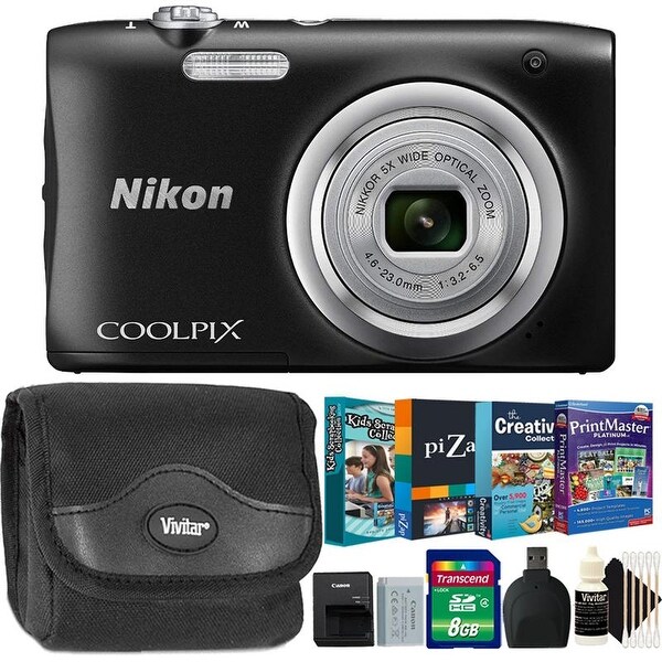 Nikon Coolpix A100 20.1 MP Compact Digital Camera Black + Mega Kit. Opens flyout.