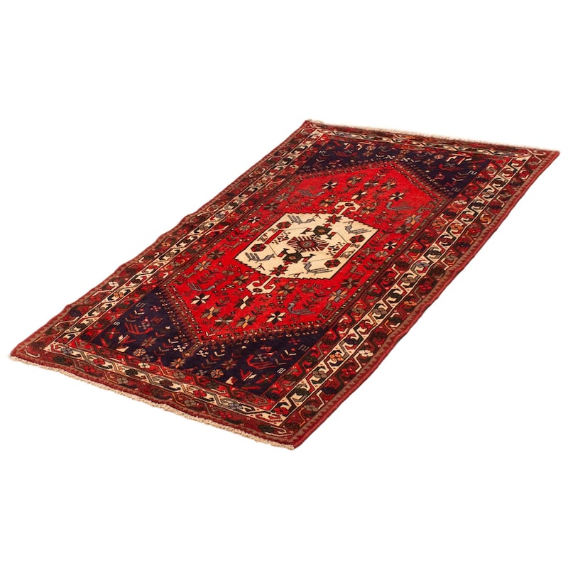 ECARPETGALLERY Hand-knotted Andelz Red Wool Rug - 4'0 x 6'6