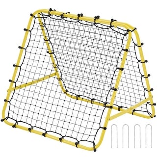 Iron Tube Soccer Rebounder Net, 2x2 Mesh, Adjustable Angle, Foldable and Portable