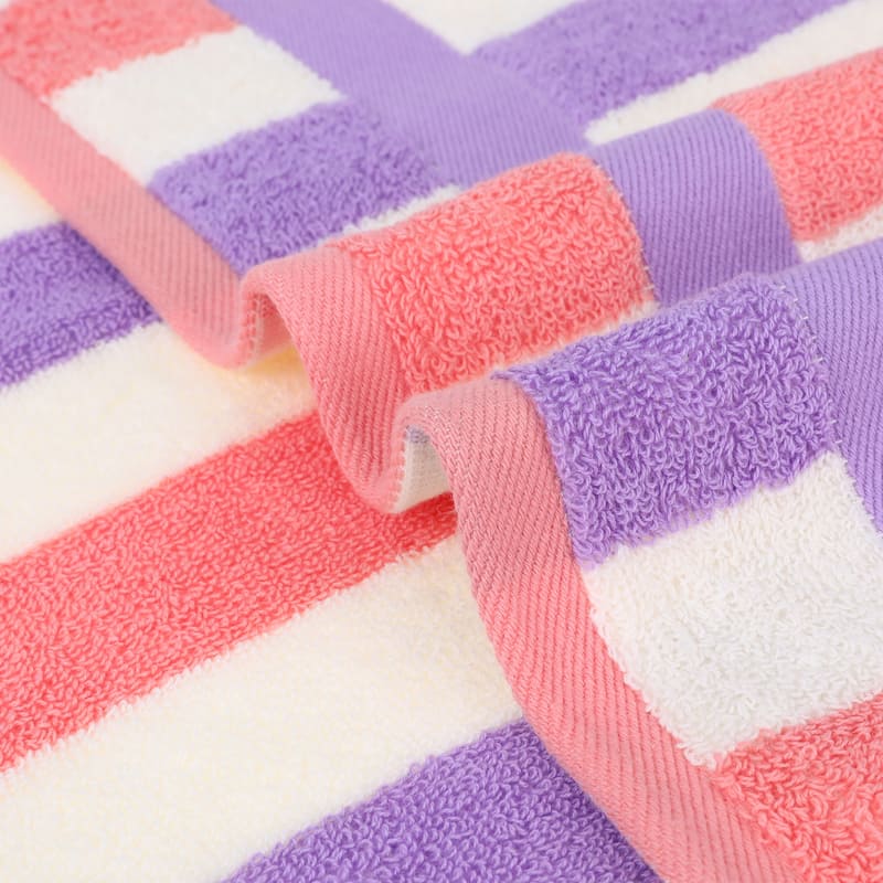 Hand Towels Set of 2 Striped Cotton Absorbent Soft Decorative Towel for Bathroom - 13" x 29"