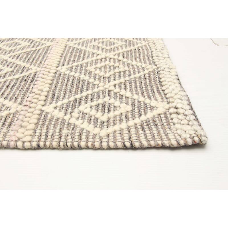 ECARPETGALLERY Braid weave Sienna Taupe Wool Rug - 5'0 x 7'10