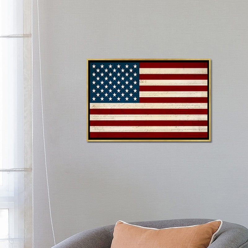 iCanvas "USA Flag (U.S. Constitution Background)" by iCanvas Framed Canvas Print